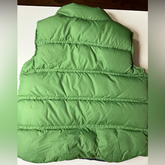 Boys kids LANDS' END full zip Down Vest Green pockets size S Size 4 - Picture 3 of 3